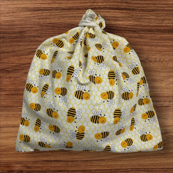 Bumblebee Cotton Linen Sourdough Bread Bag, Organic Linen Bread Keeper, Gift Bag - Picture 4 of 5